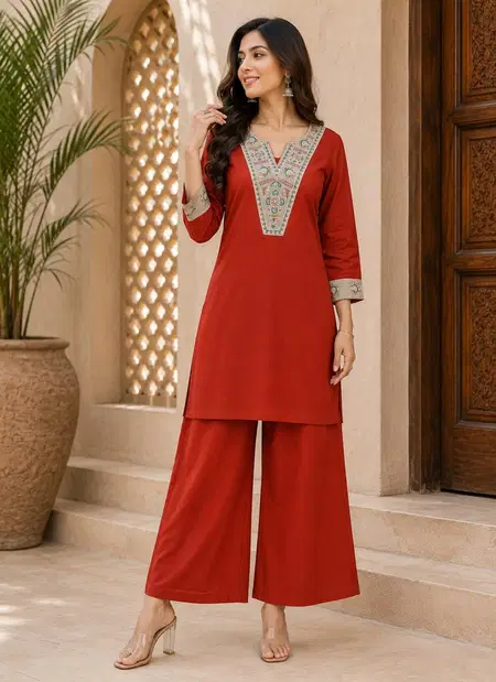 Ff Sj Slub Cotton Fabric kurti with bottom collections 